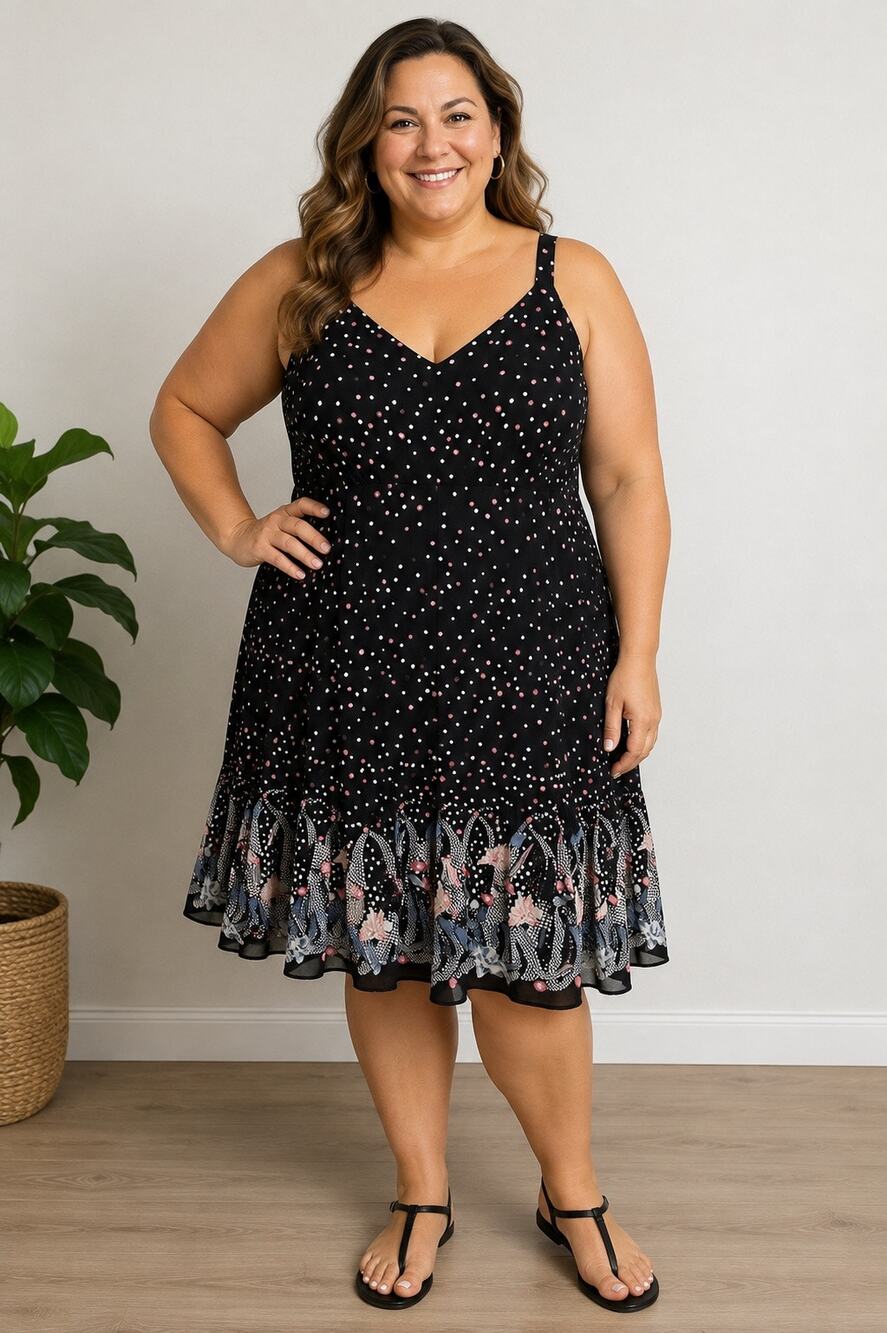 DressBarn Woman Polka Dot & Floral Sundress Size 20W